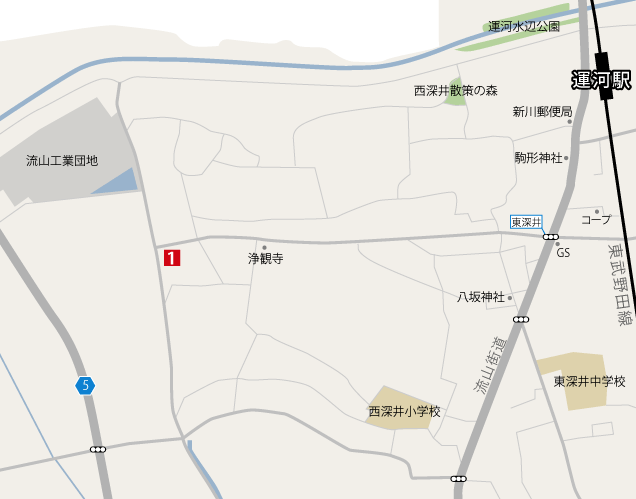 西深井・平周辺 地図