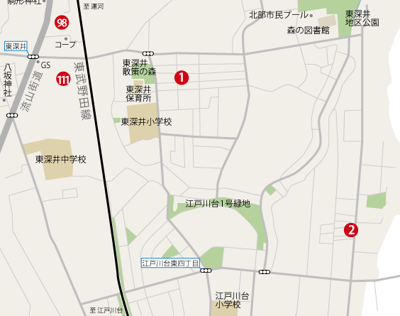 東深井・こうのす台周辺 地図