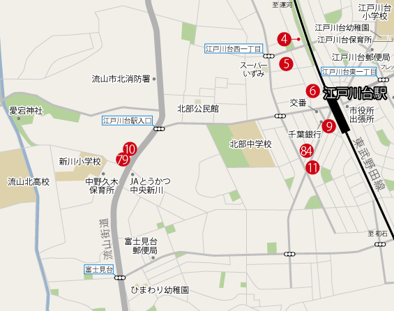 江戸川台西周辺 地図