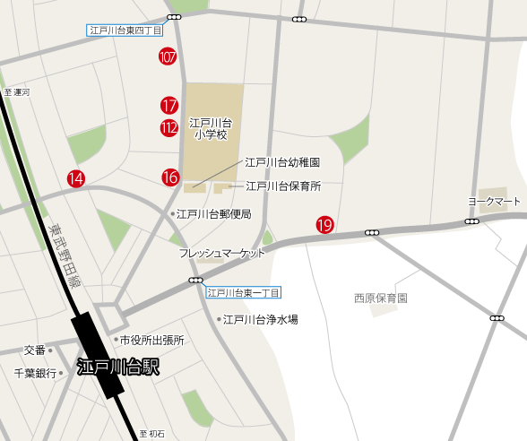 江戸川台東周辺 地図