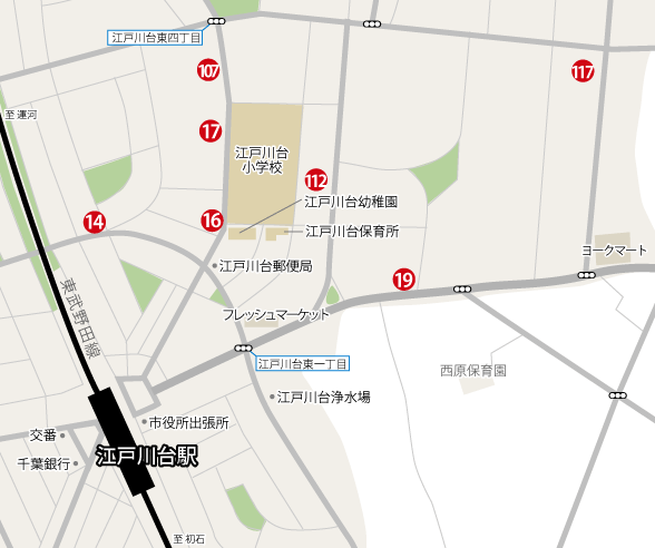 江戸川台東周辺 地図