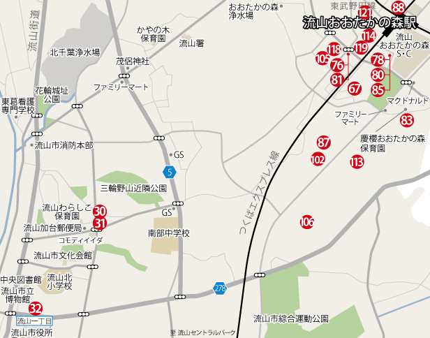 加・三輪野山周辺 地図