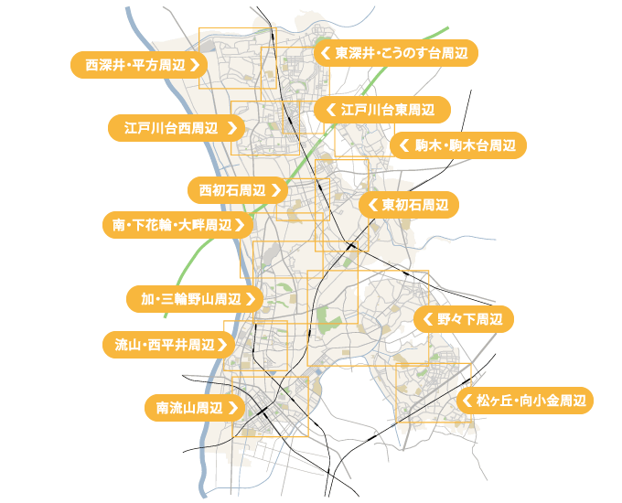 流山市 全域地図